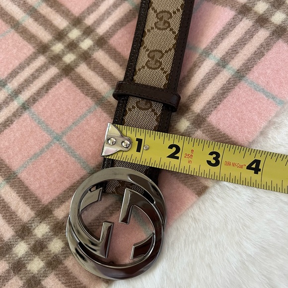 Authentic Gucci Monogram Canvas and Leather Belt size 85 - Picture 7 of 9